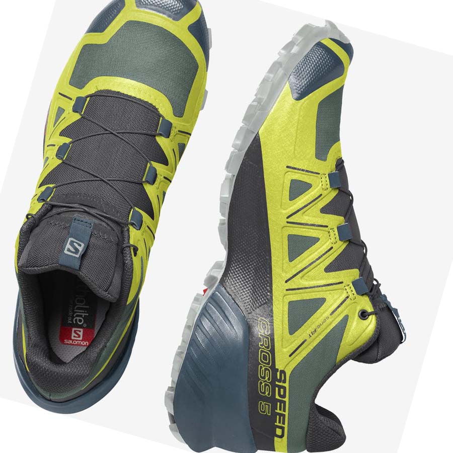 Tenis Para Trail Running Salomon SPEEDCROSS 5 Hombre Amarillos Negros | MX 3512MQZ